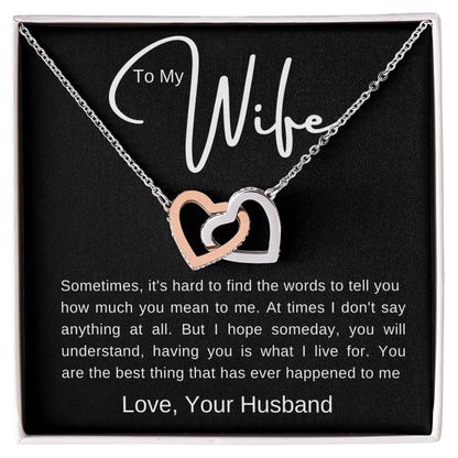 To My Wife | Interlocking Hearts Necklace