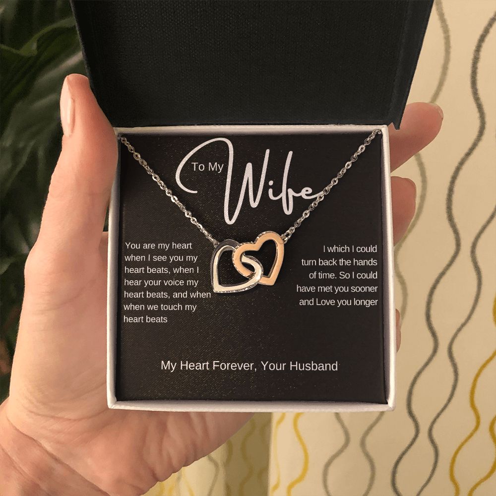 To My Wife | Interlocking Hearts Necklace