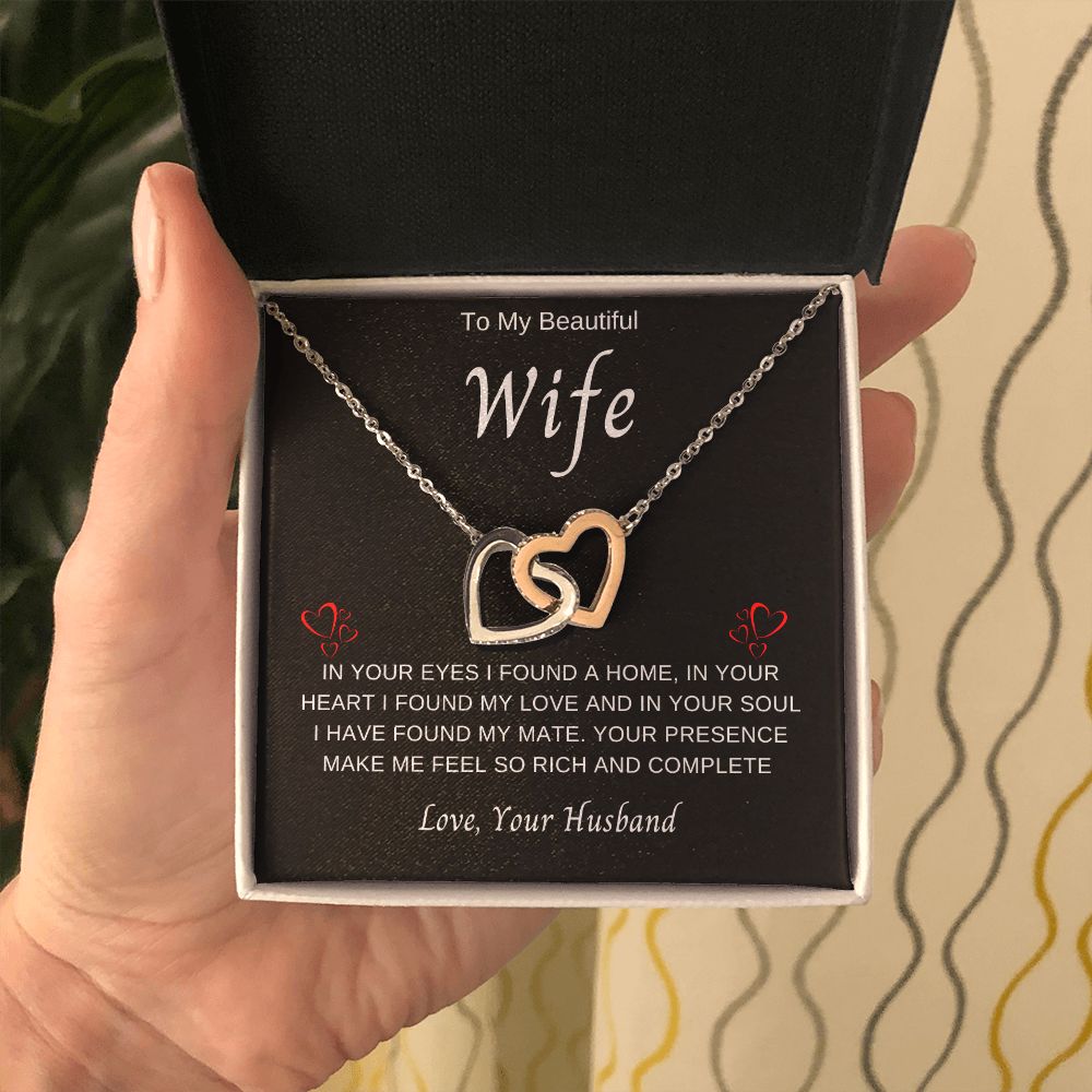 To My Wife | Interlocking  Hearts Necklace