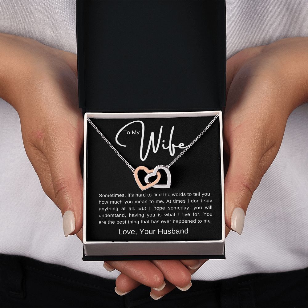 To My Wife | Interlocking Hearts Necklace