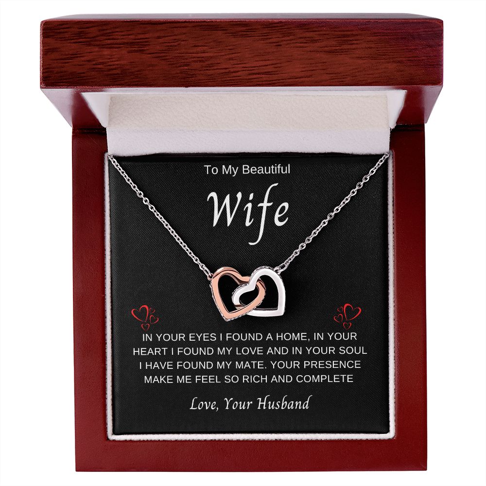 To My Wife | Interlocking  Hearts Necklace