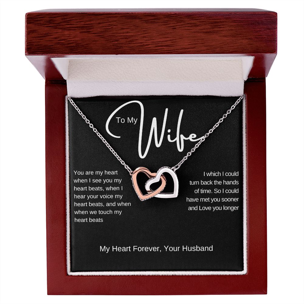 To My Wife | Interlocking Hearts Necklace