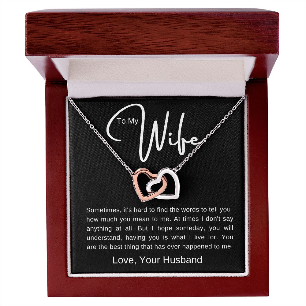 To My Wife | Interlocking Hearts Necklace
