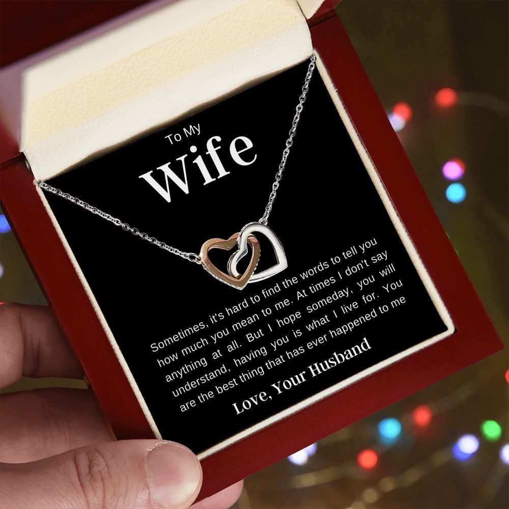 To My Wife | Interlocking Hearts Necklace