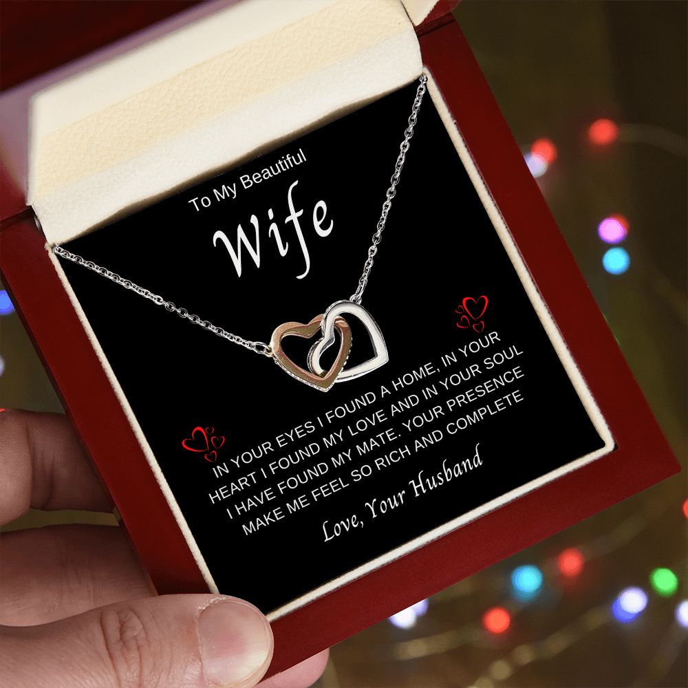To My Wife | Interlocking  Hearts Necklace