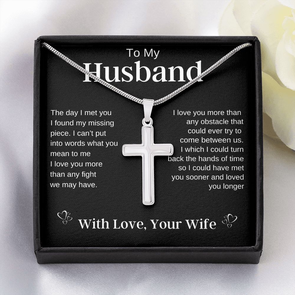 To My Husband | Stainless Steel Cross Necklace