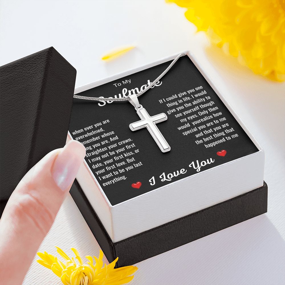 To My Soulmate | Stainless Steel Cross Necklace