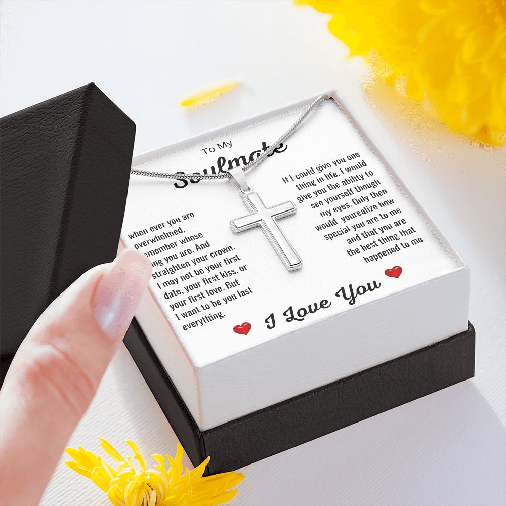To My Soulmate | Stainless Steel Cross Necklace