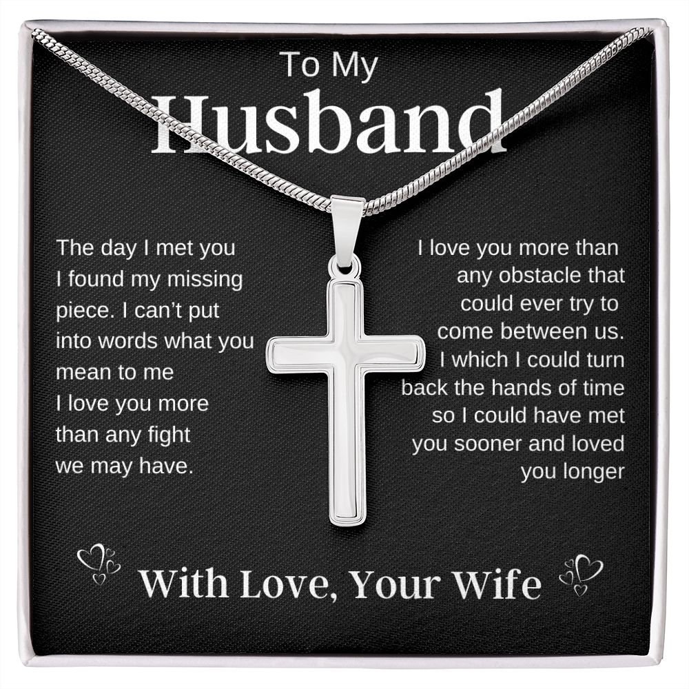 To My Husband | Stainless Steel Cross Necklace