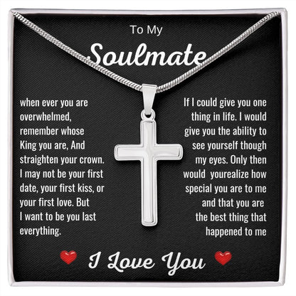 To My Soulmate | Stainless Steel Cross Necklace