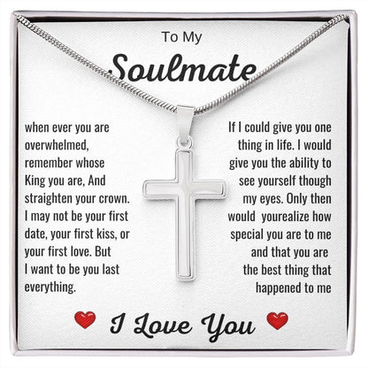 To My Soulmate | Stainless Steel Cross Necklace
