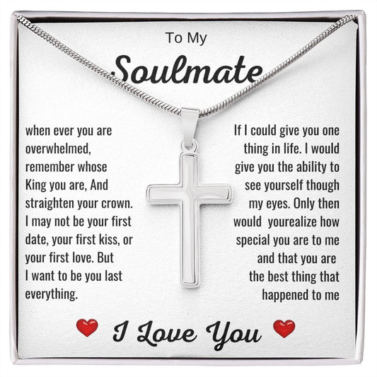 To My Soulmate | Stainless Steel Cross Necklace