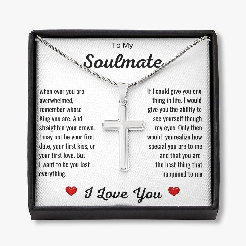 To My Soulmate | Stainless Steel Cross Necklace