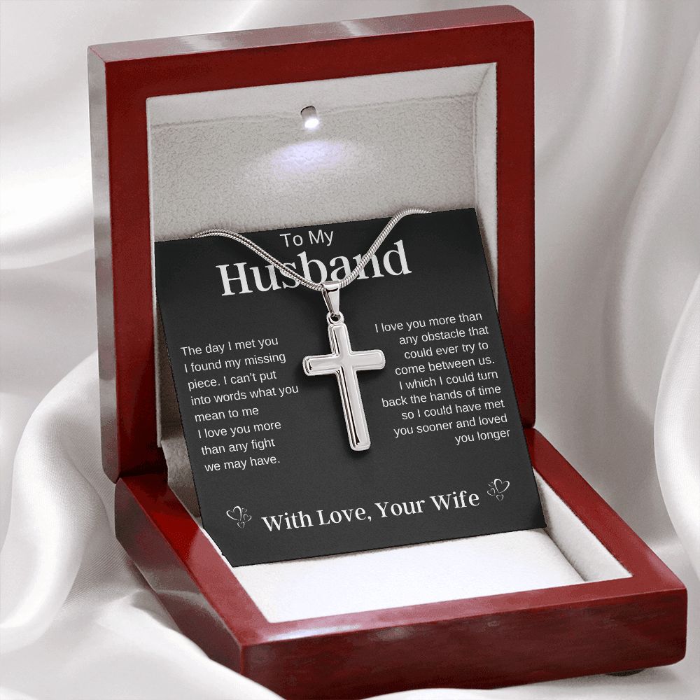 To My Husband | Stainless Steel Cross Necklace