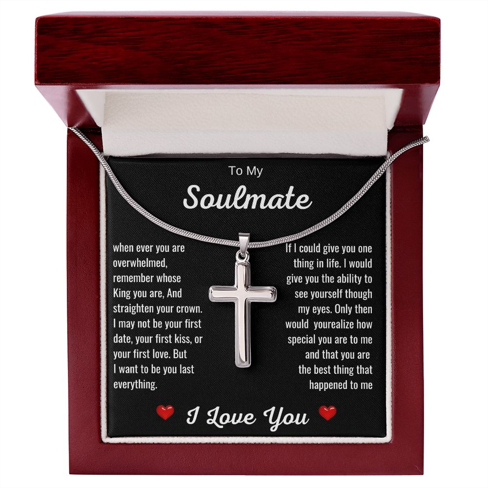To My Soulmate | Stainless Steel Cross Necklace