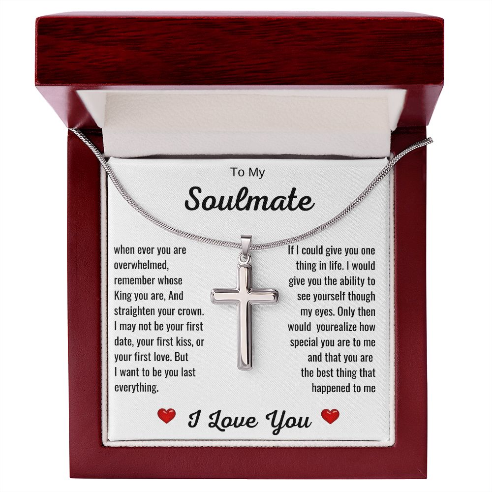 To My Soulmate | Stainless Steel Cross Necklace