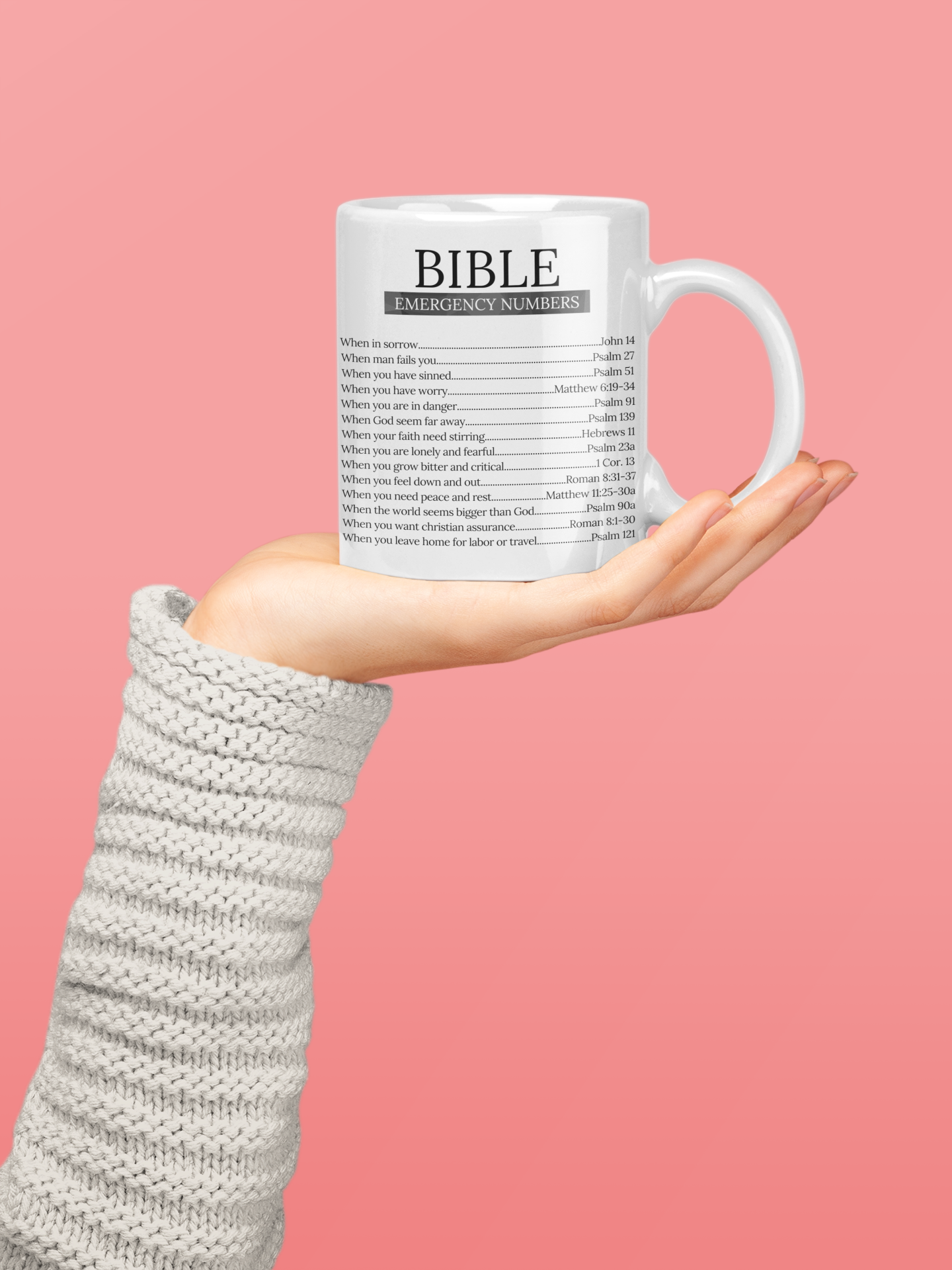 Faith | Emergency Numbers |  15 oz. White Mug